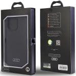 Audi Silicone Case Black Hardcase AU-LSRIP14PM-Q3/D1-BK Kryt iPhone 14 Pro Max