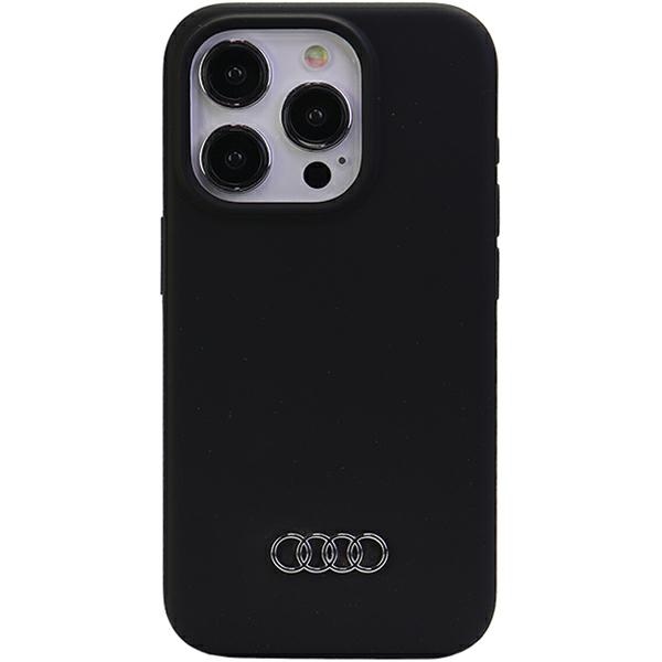 Audi Silicone Case Black Hardcase AU-LSRIP15P-Q3/D1-BK Kryt iPhone 15 Pro