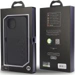 Audi Synthetic Leather Black Hardcase AU-TPUPCIP14-TT/D1-BK Kryt iPhone 14