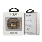 Guess GUA34GSMW Brown 4G Script Metal Collection Kryt AirPods 3