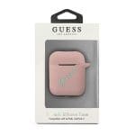 Guess GUACA2LSVSPG Pink Green Silicone Vintage Kryt AirPods 1/2