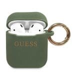 Guess GUACCSILGLKA Khaki Silicone Glitter Kryt AirPods 1/2