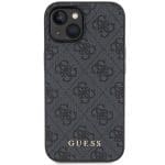 Guess GUHCP15MG4GFGR Grey hard case 4G Metal Gold Logo Kryt iPhone 15 Plus