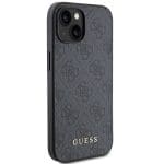 Guess GUHCP15MG4GFGR Grey hard case 4G Metal Gold Logo Kryt iPhone 15 Plus