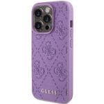 Guess GUHCP15XP4EPMU Light Purple Hardcase Leather 4G Stamped Kryt iPhone 15 Pro Max