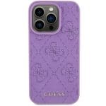 Guess GUHCP15XP4EPMU Light Purple Hardcase Leather 4G Stamped Kryt iPhone 15 Pro Max