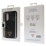 Guess GUHCZFD5P4TDPK F946 Black Hardcase Leather 4G Diamond Triangle Kryt Samsung Galaxy Z Fold 5