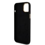 Guess Liquid Silicone 4G Strass Metal Logo Black Kryt iPhone 15