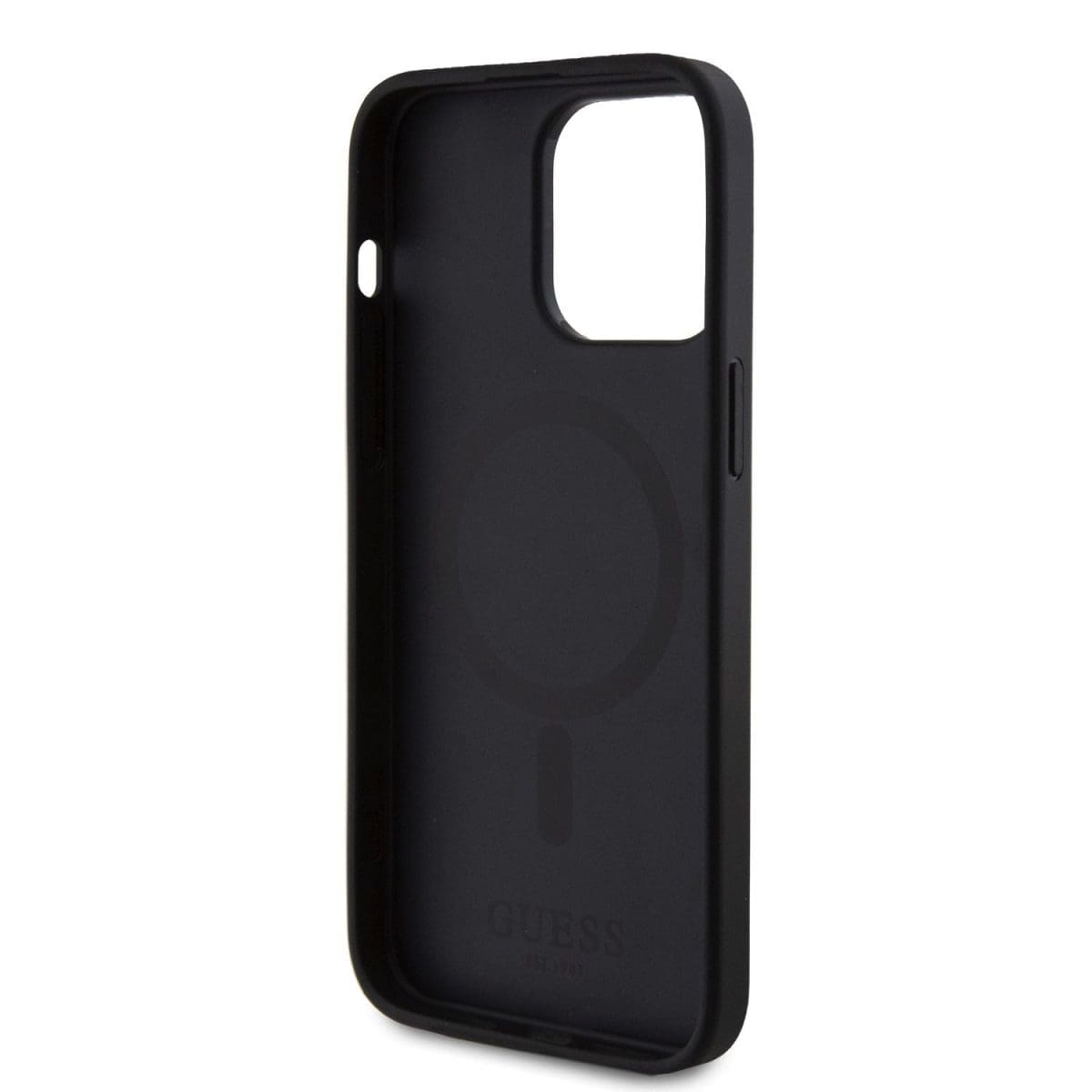 Guess PU 4G Stripe MagSafe Black Kryt iPhone 15 Pro