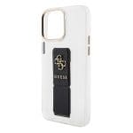 Guess PU Grip Stand 4G Metal Logo Black Kryt iPhone 15 Pro Max