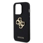 Guess PU Perforated 4G Glitter Metal Logo Black Kryt iPhone 15 Pro Max