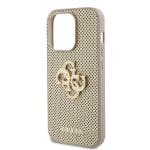 Guess PU Perforated 4G Glitter Metal Logo Gold Kryt iPhone 15 Pro Max