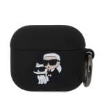 Karl Lagerfeld 3D Logo NFT Karl and Choupette Silicone Black Kryt AirPods 3