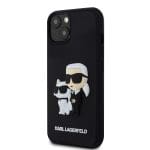 Karl Lagerfeld 3D Rubber Karl and Choupette Black Kryt iPhone 15 Plus