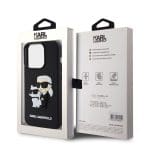 Karl Lagerfeld 3D Rubber Karl and Choupette Black Kryt iPhone 15 Pro