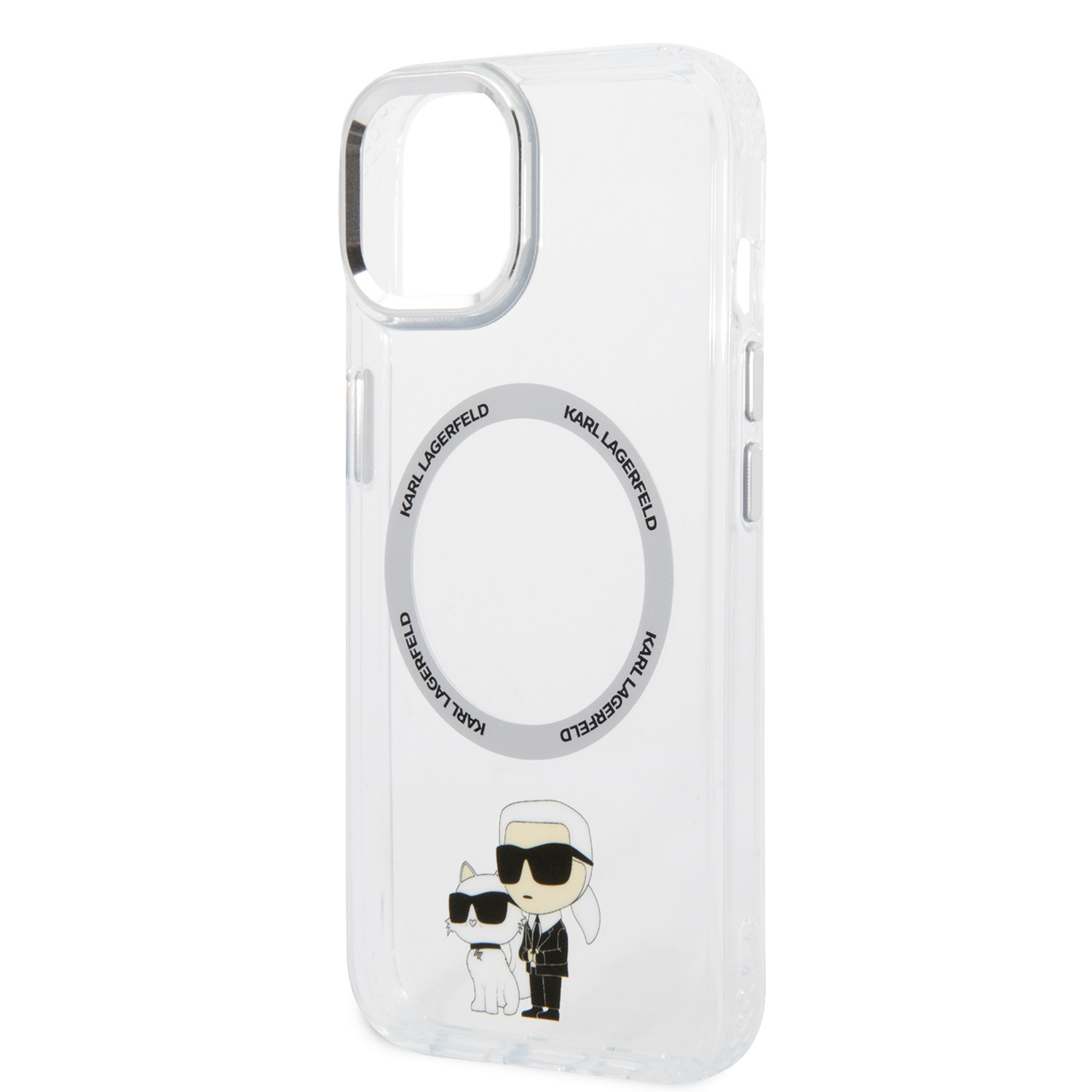 Coque iPhone 15 Pro Max Karl Lagerfeld IML Glitter Karl & Choupette MagSafe