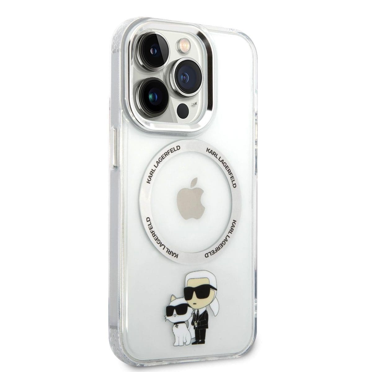 Karl Lagerfeld IML Karl and Choupette NFT MagSafe Transparent Kryt iPhone 15 Pro Max