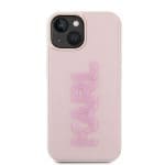 Karl Lagerfeld KLHCP15M3DMBKCP Pink Hardcase 3D Rubber Glitter Logo Kryt iPhone 15 Plus