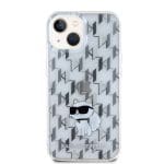 Karl Lagerfeld KLHCP15SHNCMKLT Transparent Hardcase Monogram Choupette Kryt iPhone 15