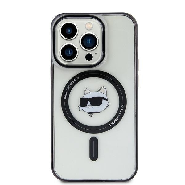Karl Lagerfeld KLHMP15MHCHNOTK Transparent Hardcase IML Choupette`s Head MagSafe Kryt iPhone 15 Plus