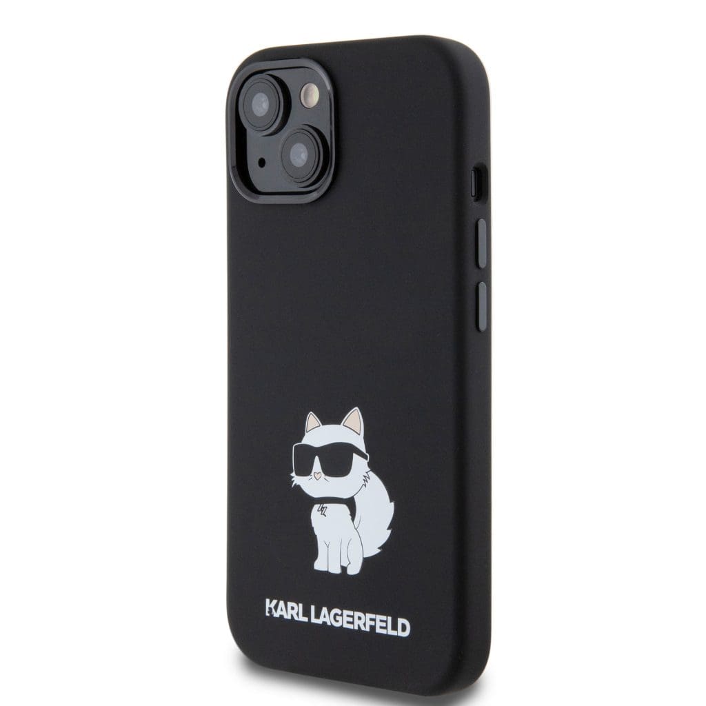 Karl Lagerfeld Liquid Silicone Choupette NFT Black Kryt iPhone 15