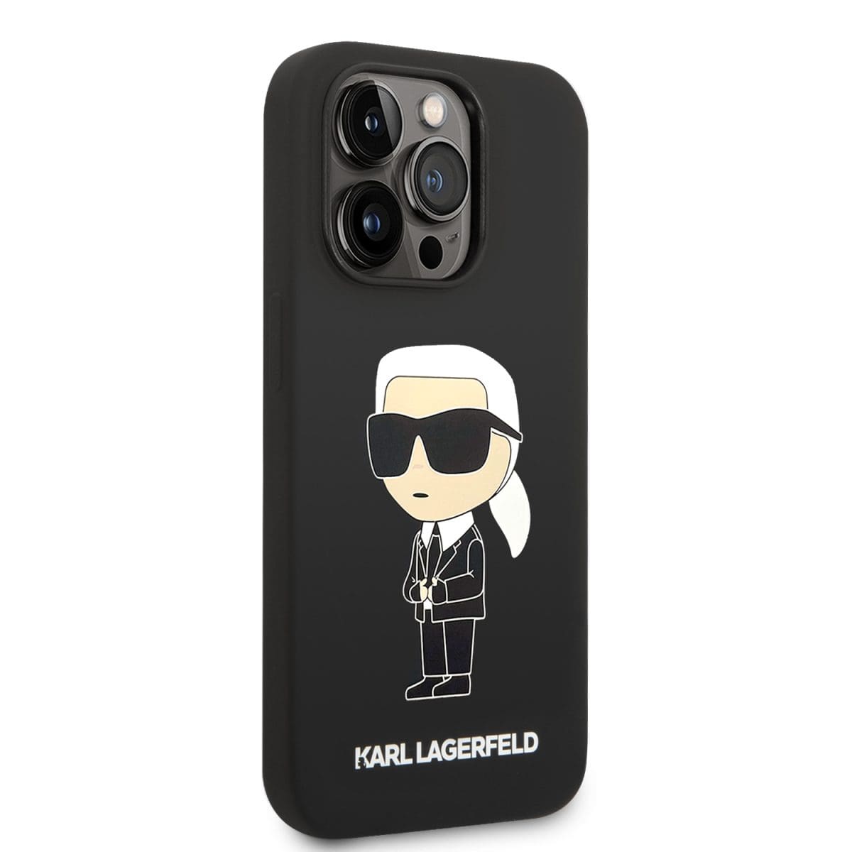 Karl Lagerfeld Liquid Silicone Ikonik NFT Black Kryt iPhone 15 Pro