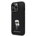 Karl Lagerfeld Liquid Silicone Metal Ikonik Black Kryt iPhone 15 Pro