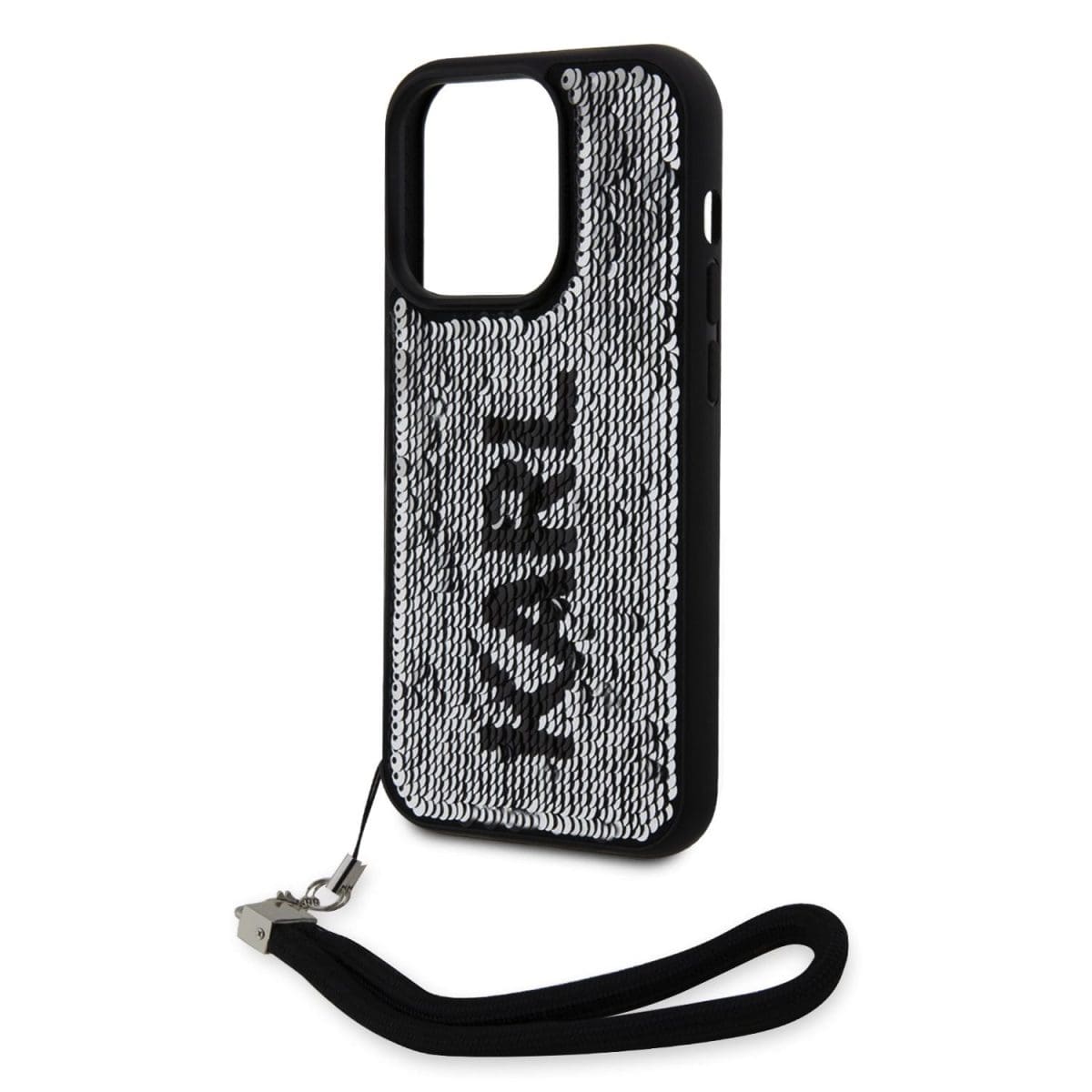 Karl Lagerfeld Sequins Reversible Black/Silver Kryt iPhone 15 Pro Max