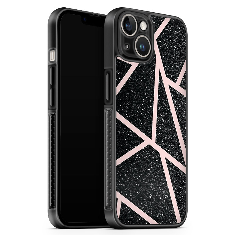 Black Glitter Pink Kryt iPhone 15 Plus