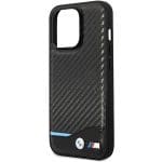 BMW BMHCP13L22NBCK Black Hardcase Leather Carbon Kryt iPhone 13 Pro