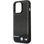 BMW BMHCP13X22NBCK Black Hardcase Leather Carbon Kryt iPhone 13 Pro Max