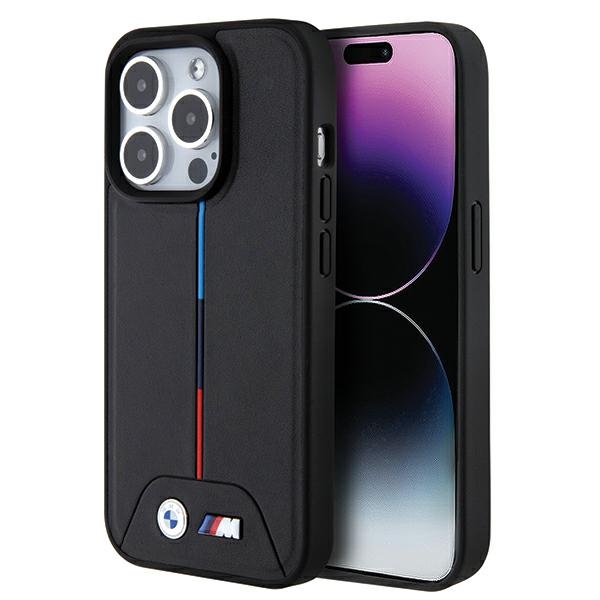 BMW BMHMP15X22PVTK Black Hardcase Quilted Tricolor MagSafe Kryt iPhone 15 Pro Max