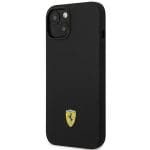 Ferrari FEHCP14SSIBBK Black Hardcase Silicone Metal Logo Kryt iPhone 14