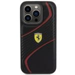 Ferrari FEHCP15LPTWK Black Hardcase Twist Metal Logo Kryt iPhone 15 Pro