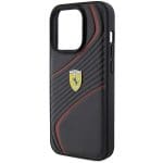 Ferrari FEHCP15LPTWK Black Hardcase Twist Metal Logo Kryt iPhone 15 Pro