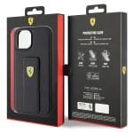 Ferrari FEHCP15SGSPSIK Black Hardcase Grip Stand Metal Logo Kryt iPhone 15