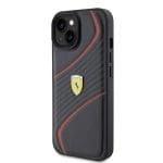 Ferrari FEHCP15SPTWK Black Hardcase Twist Metal Logo Kryt iPhone 15