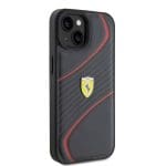 Ferrari FEHCP15SPTWK Black Hardcase Twist Metal Logo Kryt iPhone 15