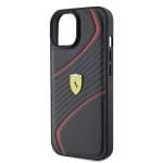 Ferrari FEHCP15SPTWK Black Hardcase Twist Metal Logo Kryt iPhone 15