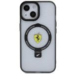 Ferrari FEHMP15SUSCAH Transparent Hardcase Ring Stand 2023 Collection Magsafe Kryt iPhone 15