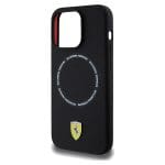 Ferrari FEHMP15XSBAK Black Hardcase Printed Ring Magsafe Kryt iPhone 15 Pro Max