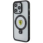 Ferrari FEHMP15XUSCAH Transparent Hardcase Ring Stand 2023 Collection Magsafe Kryt iPhone 15 Pro Max