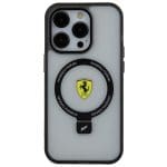 Ferrari FEHMP15XUSCAH Transparent Hardcase Ring Stand 2023 Collection Magsafe Kryt iPhone 15 Pro Max