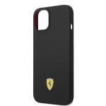 Ferrari FEHMSIP14MBK Black Hardcase Silicone Metal Logo Magsafe Kryt iPhone 15 Plus/14 Plus