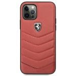 Ferrari FEHQUHCP12MRE Red Hardcase Off Track Quilted Kryt iPhone 12/12 Pro