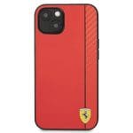 Ferrari FESAXHCP13SRE Red Hardcase On Track Carbon Stripe Kryt iPhone 13 Mini