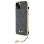 Guess GUHCP15MGF4GGR Grey Hardcase 4G Charms Collection Kryt iPhone 15 Plus