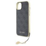 Guess GUHCP15MGF4GGR Grey Hardcase 4G Charms Collection Kryt iPhone 15 Plus