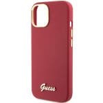 Guess GUHCP15SSMBSLM Magenta Hardcase Silicone Script Metal Logo & Frame Kryt iPhone 15