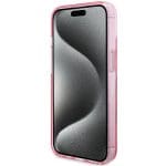 Guess GUHMP15MHRSGSP Pink Hardcase Ring Stand Script Glitter MagSafe Kryt iPhone 15 Plus